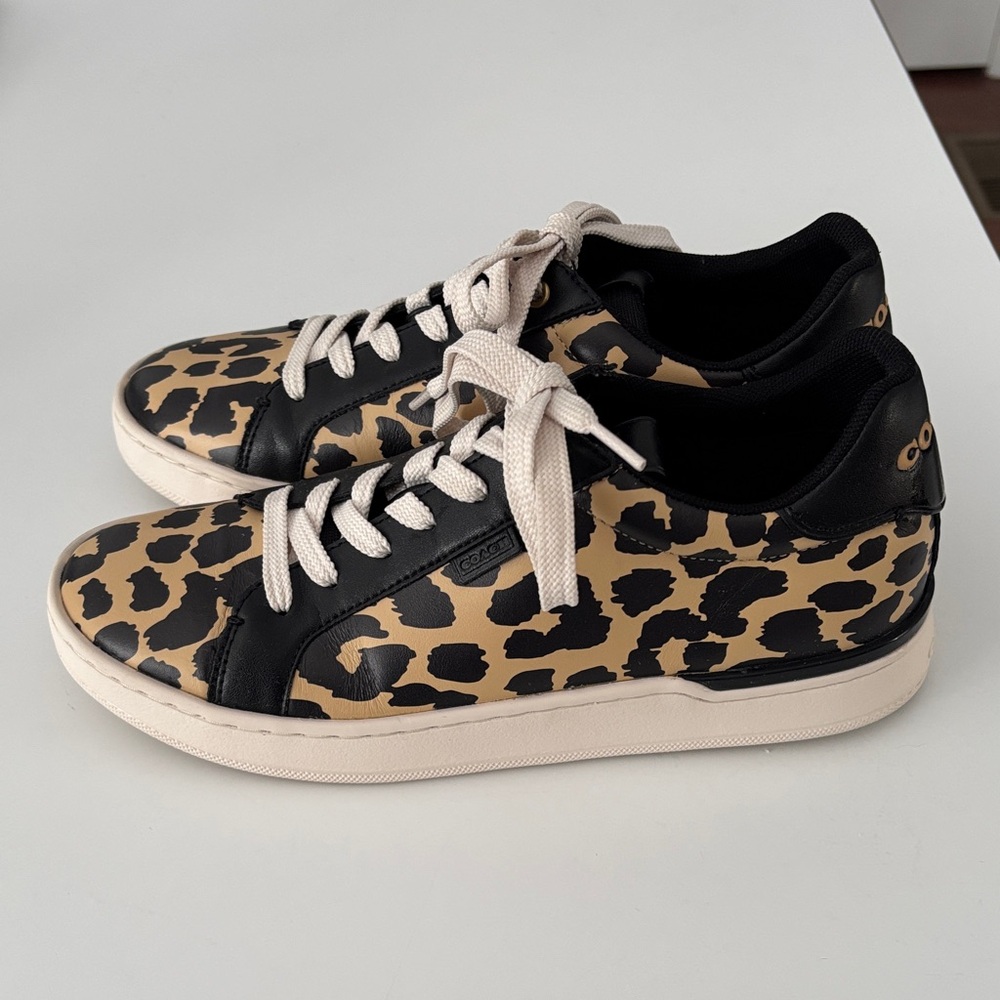 Coach Black and Tan Leopard Sneakers - Picture 3 of 10
